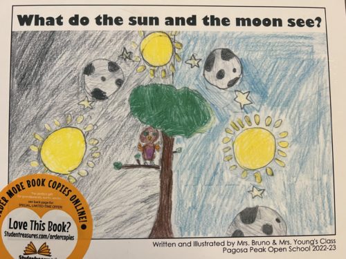 Student drawn cover of poetry book.