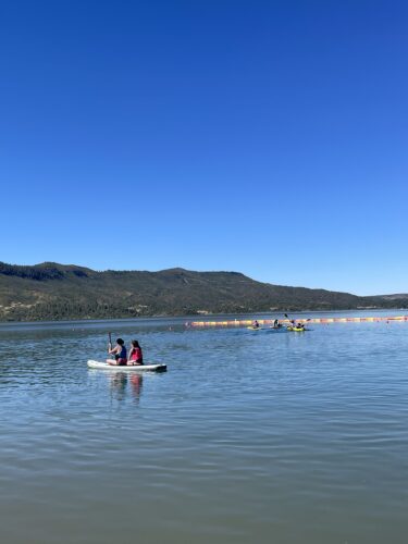 PPOS Students on paddle boards at Lake Nighthorse