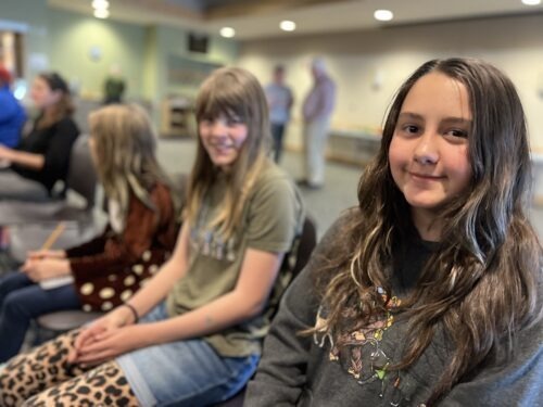 Sixth-graders Abbie and Lotus attended the "Unveiling Histories: Boarding Schools and the Southern Ute Indian Tribe" presentation in Durango on April 18 as a part of their current social studies project "Road to Perspective: American Indian Boarding Schools."