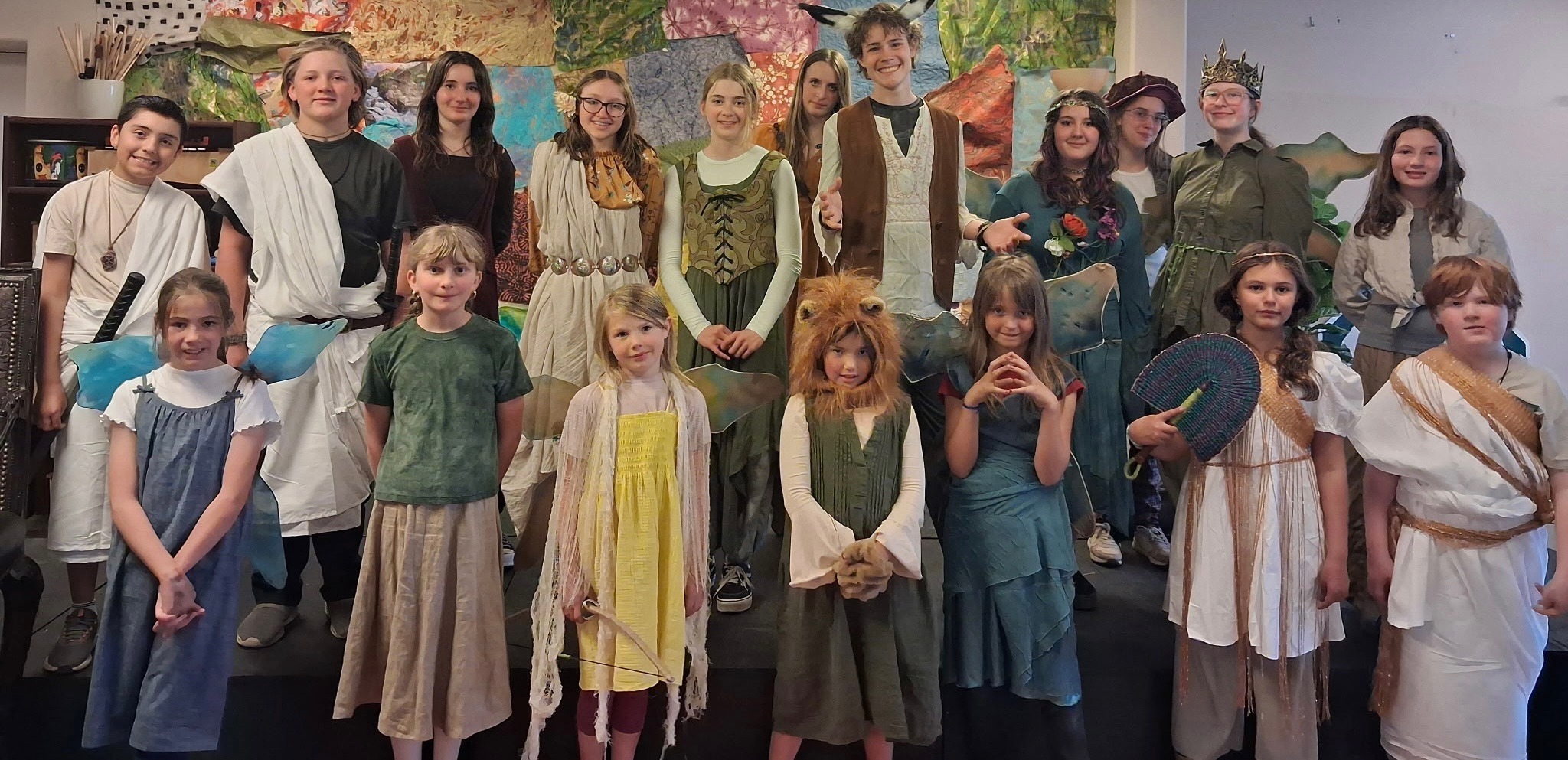 Group of PPOS students posing in their costumes for A Midsummer Night's Dream